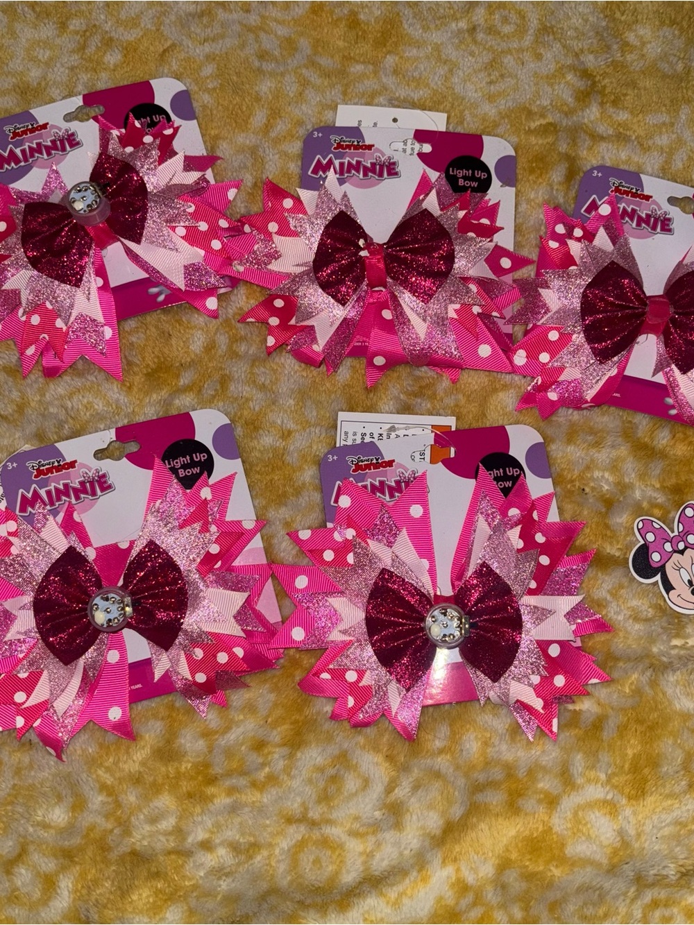 FOR CRAFT pair of 5 Disney Pink Layered Minnie Hair Bows